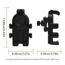 1 buah Dudukan Ponsel Motor Hitam, Dudukan Ponsel Anti Guncangan dan Peredam Guncangan, Braket Stang yang Dapat Diatur 360°, Pegangan Aman untuk Berkendara dan Navigasi Motor, Kompatibel dengan iPhone, Android, dan Semua Smartphone - Hitam - View 11