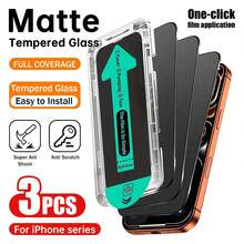 Yezodawee 3pcs Matte Privacy Screen Protector, With Auto-Installation Tool Kit, 9H Tempered Glass Privacy Screen Protector, Anti-Scratch, Anti-Fingerprint, Compatible With Phone Case, Dynamic Island Compatible, Full Coverage Screen Protector, With Dust Removal Tool Kit, Compatible With IPhone17/16/15/14/13/12/11/XS Max/XR Series - Black - View 26