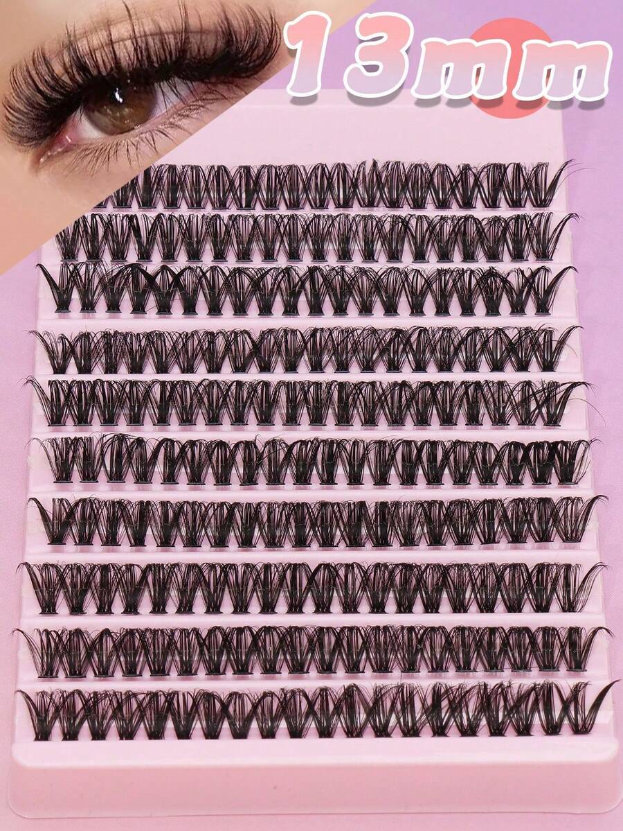 8-13mm Single 200 Clusters Of Natural False Eyelashes Are Suitable For Parties, Nightclubs, Daily Work Meetings And Other Occasions. - D - 查看 1