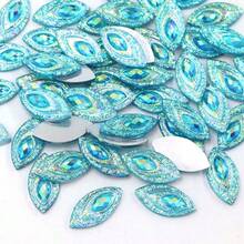 50pcs Colored Resin AB Flat Back Eyelets, Suitable For Clothing, Jewelry, DIY, Clip And Paste Decoration - Color - View 5