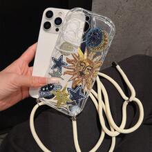 Convenient Lanyard Phone Case With Multifunctional Adjustable Lanyard And Crossbody Shoulder Strap, Feather-Like TPU Shockproof Protective Case Compatible With Apple - Multicolor - View 2