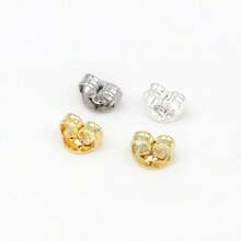 10/50/100 Stücke 4,5*6mm Edelstahl Anti-Fall Schmetterlings-Ohrring-Rückseiten, hypoallergene Gold-/Silberfarbene Ohrring-Stecker für Ohrring-Reparatur und Ersatz, handgemachter Schmuck DIY-Herstellung, Ohrring-Muttern, gerollte Kante Schmetterlings-Ohrring-Rückseiten, Anti-Fall Ohrring-Stecker, Schmuck-Handarbeitsmaterialien, Nadel-Ohrring-Rückseiten, Ohrring-Zubehör für Piercings, Ohrring-Rückseiten in Großpackung - Verschiedenfarbig - Übersicht 5