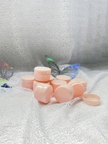 10pcs Solid Color PP Minimalist 10g Travel Bottles Portable For Powder Cream Container Empty Plastic Sample Container For Cream Lotion Powder Round Cosmetic Pot Jars With For Travel Storage Cream Jars LeakproofTravel Containers - Pink - View 2
