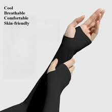 Professional FPS E-Sports Arm Sleeves - Suitable For Gaming - Anti-Slip, Sweat-Proof Wrist Guards, Elastic Arm Sleeves For PC, Consoles, Outdoor Training - Unisex - Thumb Size - Gray - View 9