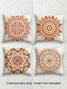 4pcs,Decorative Throw Pillow Covers,Mandala Pattern Cushion Covers,Polyester Fiber Cushion Covers,Hidden Zipper Closure,Machine Washable,Simple Fashion Line Pattern,Home Decorative Throw Pillow Covers,Sofa Living Room Bedroom Throw Pillow Covers,No Pillow Insert - Multicolor - View 14