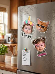 Imanes de fotos acrílicos personalizados, imanes de fotos personalizados de bebé o mascota, regalo del Día de la Madre para mamá - Multicolor - Ver 7