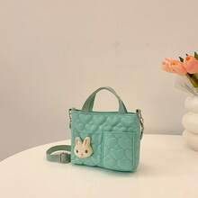 Korean Style Cute Cartoon Rabbit PU Leather Shoulder Bag, Sweet Heart Design Handbag, Teen Crossbody Bag, New Embroidered Bag - A - View 9