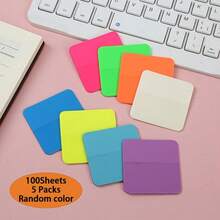 160pcs/100pcs Colorful Transparent Self-Adhesive Sticky Notes, Vibrant Random Colors, Semi-Transparent Design. Suitable For Marking Reading Content, Annotating Books, And Using As Office And Study Supplies. - one-size - View 11