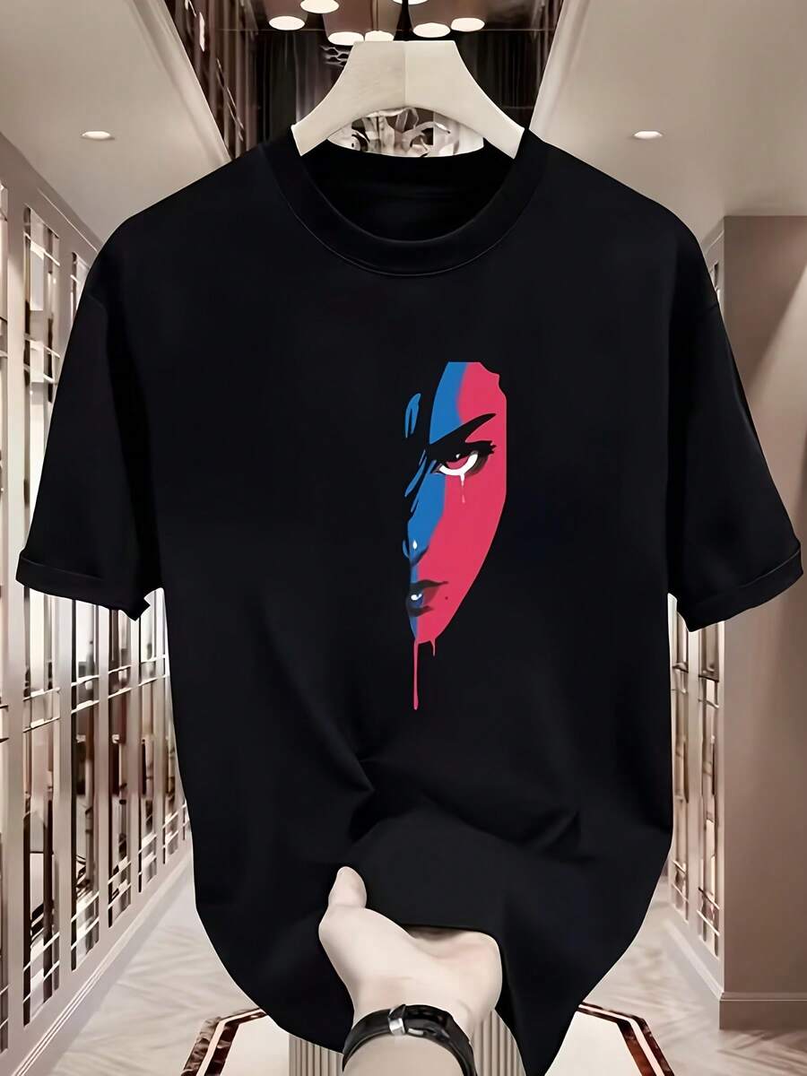 100% Cotton T-Shirt With Print, New 2026 Collection: Comfortable And Easy To Wear, Ideal For Everyone. - Hitam - View 1