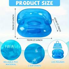 1/2pcs High-Quality Portable Inflatable Sofa, Water Resting Sofa - Durable PVC Transparent Design, Suitable For Party Gatherings And Pool Parties, Indoor And Outdoor Use, Travel Supplies - Inflatable Sofa - View 4