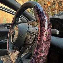 2/3pcs Personalized Non-Slip Steering Wheel Cover - Diamond Floral Pattern + Segmented Embedded Design + No Inner Ring, For Car/MPV/SUV/RV/Pickup/Van - Diamond Floral Pattern - View 4