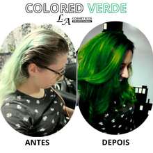 Máscara Verde Matizadora Tonalizante - S/Amônia - Resultado 100% NT - L&A Cosméticos 300g Pt Entrega - Verde - Visão 7