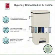 Comfort House Cubo de Basura con Pedal | Capacidad de 37 litros | Cubo Reciclaje | Cubo de Basura Orgánico Cocina | 1 unidad | Piezas Extraíbles | Limpieza FácilEnvíos Rápidos 24-48horas - Negro - Ver 2