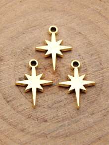 40pcs 15x11mm Starburst Star Charms Pendant For DIY Jewelry Making Necklace Keychain Phone Chain Bracelet Making Accessories Handmade Craft - Starlight - View 5