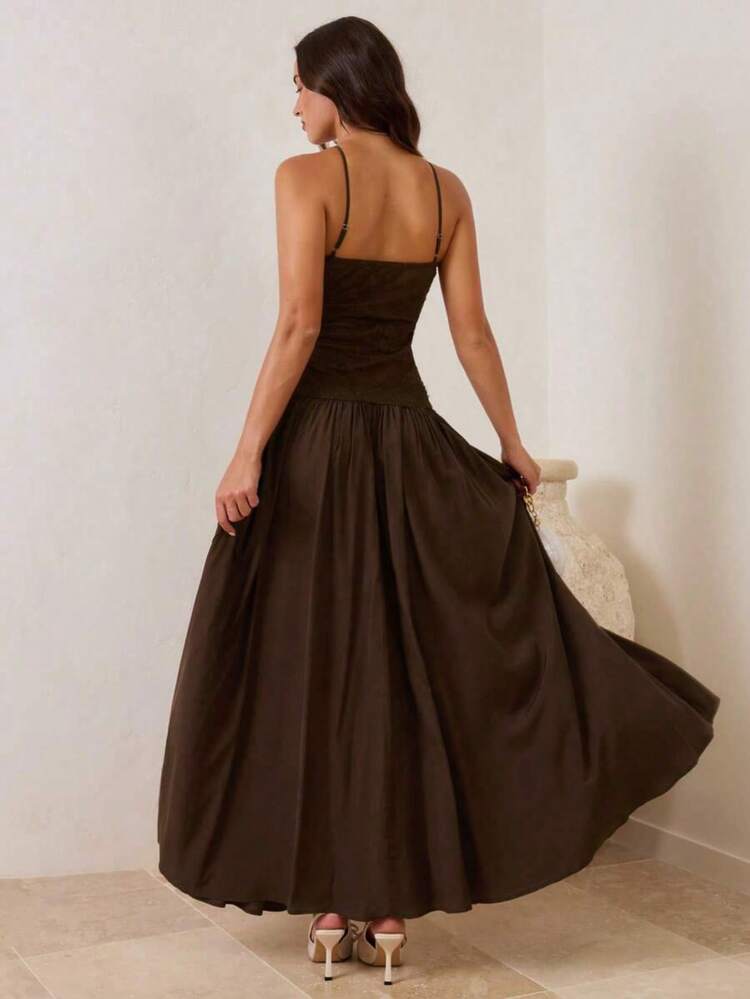 Women Midi Dresses - 巧克力棕色 - 查看 7