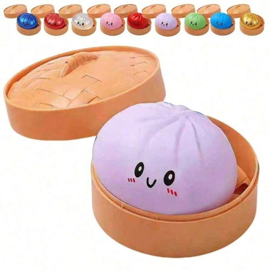 Squishy Squishies Squishy Toys Glitter Dumpling, Glitter Dumpling Squishy With Box, Dumplings Sensory Squeeze Toy For Stress Relief (White) - 紫色 - 查看 1