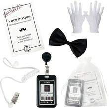 8pcs Men's Alien Costume Accessory Set - Theme Tie, Card Holder And Headphones, Suitable For Masquerade, Carnival, Cosplay And Other Theme Events, Cool Theme Party Costume,Halloween - Black - View 7