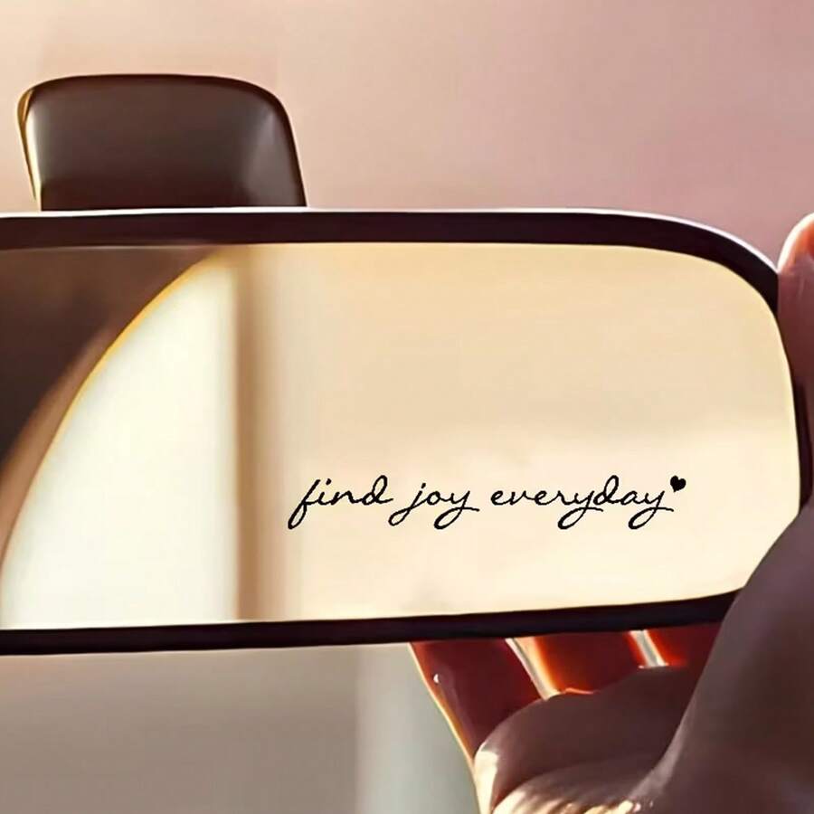 Pegatina de espejo retrovisor Feliz cada día, pegatina humorística de amor propio y positividad, adecuada para espejo retrovisor de coche, botella de agua y espejo