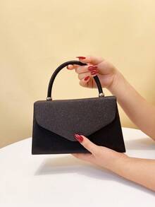 Women's Straw & Velvet Evening Bag With Chain Strap, Suitable For Beach And Formal Parties - Maroon - View 5