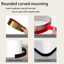 1 Gulungan Lis Trim Stainless Steel Perekat Diri - Lis Dinding Dekoratif untuk Ruang Tamu, Plafon & Celah Furnitur - Baja tahan karat - View 6