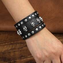 Brown Leather Bracelets Men's Leather Cuff Bracelet Adjustable Wristband Bracelet Jewelry Gift - Leather Bracelet - View 9