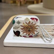 透明藍色海洋生物保護殼，相容於 Apple 無線耳機充電盒，防刮耐衝擊保護套 - 透明大太陽款 - 查看 9