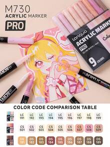 Languo New Color Series Heavy Color INK PRO 9-Piece Set, 3 Sets Total 27 Colors, 426/288/192/96/72/48 Rich Ink Acrylic Marker Set, First Day Of School - Multicolor - View 11