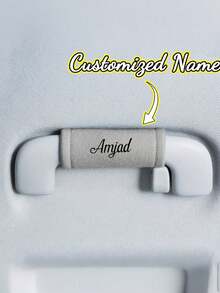 Cubierta de Manija de Puerta de Coche Personalizada con Nombre/Texto/Iniciales/Logo - Ajuste Suave de Felpa Antideslizante, Accesorio de Interior de Automóvil Adornado con Tu Nombre - Multicolor - Ver 6