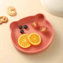 Plato de silicona con forma de oso, bandeja antideslizante, plato de aperitivos reutilizable e irrompible, apto para uso diario - Multicolor - Ver 8