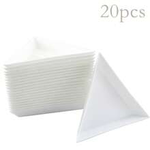 KLONKEE Triangular Sorting Tray, 5/20/30pcs White Plastic Bead Sorting Trays, DIY Craft Jewelry Project Bead Sorting Tray, Plastic White Magic Sequin Rhinestone Tray, Triangular Sorting Storage Board Craft And DIY Art Tray (Triangular) - White - View 11