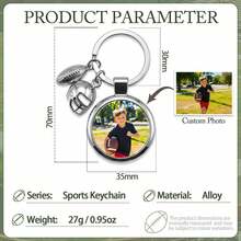 1 pieza Llavero de béisbol de acero inoxidable personalizado, encanto de bolsa de béisbol mini, foto personalizada, fútbol, rugby, colgante de hockey, recuerdo de equipo de béisbol, regalo para papá, regalo para atletas, llavero para mochila, temporada de graduación, regalo de regreso a la escuela. - Multicolor - Ver 3