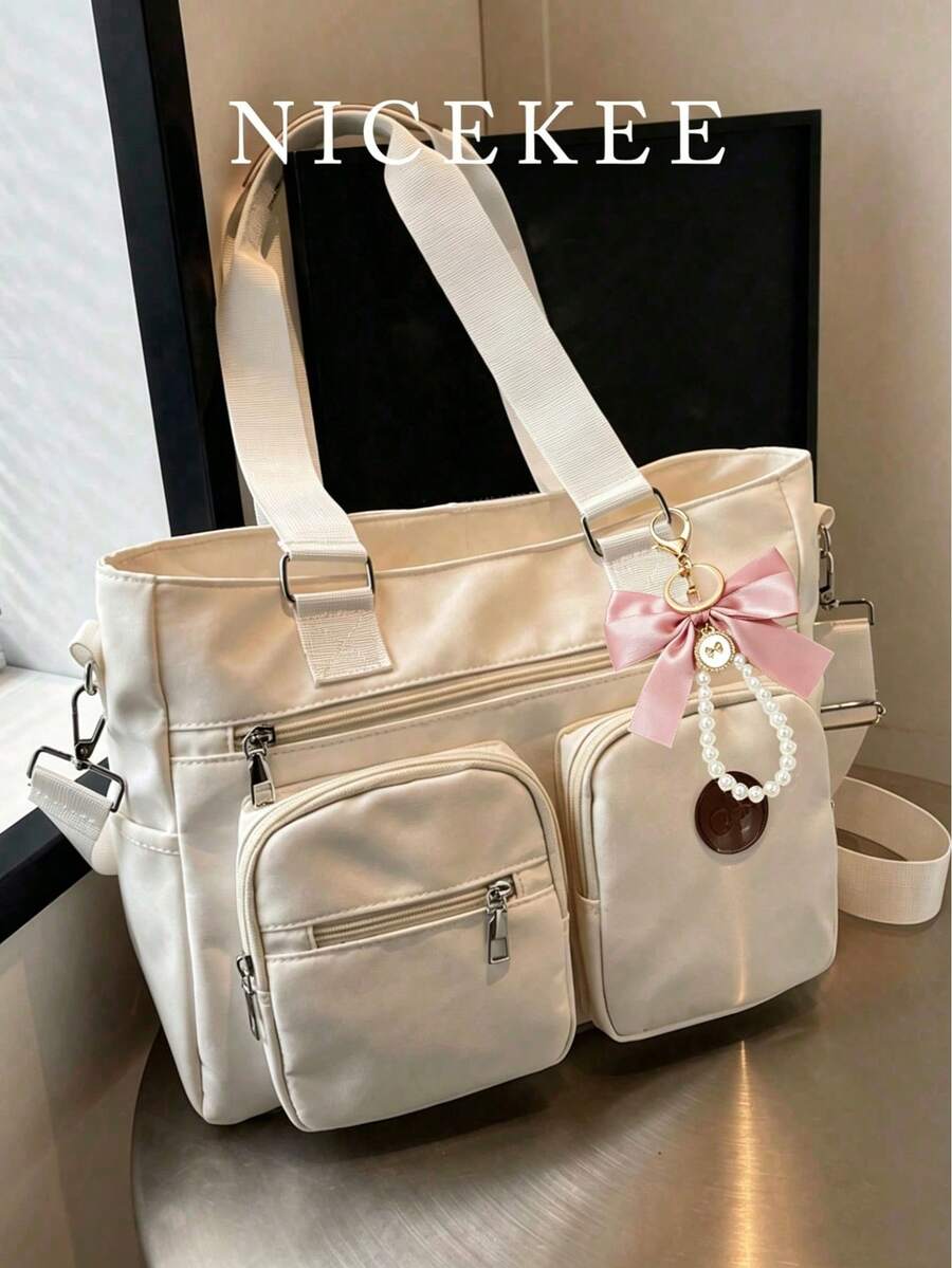 Solid Color Fashionable Versatile Simple Portable Adjustable Shoulder Strap Crossbody Bag Suitable For Going Out Dating Shopping Daily Commuting.