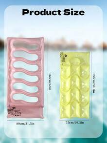 Transparent Macaron Inflatable Water Bed, Adult Size Large Full Body Floating Pool Lounger With Headrest, Skin-Friendly Heat-Resistant PVC Portable Pool Float, Suitable For Beach, Lake, Summer Sunbathing, Pool Leisure - Multicolor - View 7