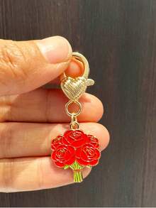 1pc New Flowers Love Charm Of Earphone Case Keychain Flower Key Ring Pendants For Women Girls Handbag Decor DIY Handmade Key Chain Gifts - Multicolor - View 10