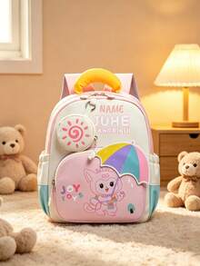 1pc Personalized Back To School Cute Cat & Dinosaur Print Casual Backpack, Zipper Closure Nylon Material, Adjustable Shoulder Straps, Hand-Carry, With Mini Round Coin Purse, Suitable For School, Shopping, Daily Outings, Outdoor Trips, Birthday Gift - Multicolor - View 6