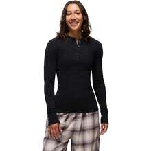 Prana Womens Touchstone Henley Variant 2 - 黑石楠 - 查看 1