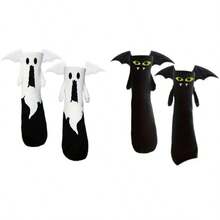 1 Pair Couple Halloween Socks Ghost Suction Hand-Holding Socks Cute Funny Bat Socks - Multicolor - View 7