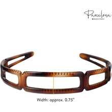 Diadema geomtrica abierta de acetato de celulosa con diseo de carey u2014 Fabricada en Francia, con dientes de agarre interior, diadema francesa ligera para mujeres y nias carey, 1, 9 - Tortuga - Ver 4