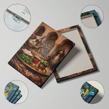 1 pieza Cuadro de arte de pared de té de menta marroquí, impresión de tetera tradicional & azulejo de mosaico, pintura en lienzo, póster de estilo árabe vintage, decoración cultural exótica para cocina & comedor, regalo para ella, sin marco o con marco - té islámico - Ver 6
