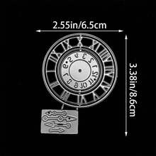 Plantilla de corte troquelado con patrón de reloj vintage en relieve y grabado, material de acero al carbono, plantilla de corte de metal, adecuada para tarjetas de felicitación DIY, diario de viñetas, álbum de recortes, manualidades de papel y suministros de arte creativo - MC1308 - Ver 3