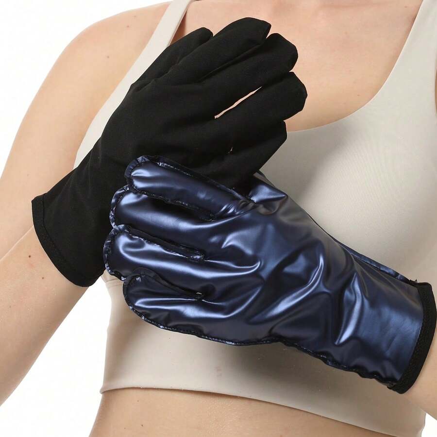 1pc Pair PU Material Foot Protection Sweat-Absorbent Gloves, Suitable For Sports And Sweat-Absorbent, Applicable To Sauna, Fitness And Other Occasions, With Heat-Absorbing And Sweat-Absorbent Coating, Also Suitable For Home Use. - Multicolor - View 1