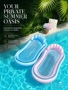 Adult Pool Floating Bed, Inflatable Hammock Floating Chair, Inflatable Pool Sofa Bed, Full Body Immersion Lounging, Suitable For Relaxing In The Pool - Multicolor - View 1