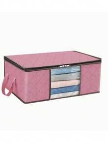 1/3/6/10pcs Foldable Home Clothing Storage Bags, Home Organization Bags Suitable For Clothes, Quilts, Sweaters, Bedding, Bedroom, Pillows And Closet Organization And Storage,Dorm Room - Pink - View 2