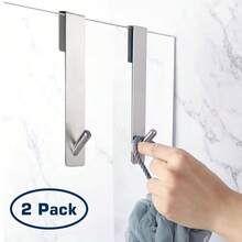 Stainless Steel Towel Hook, Shower Door Hook, Extended Length. No Drilling Or Adhesive Required. Perfect For Hanging Towels, Bathrobes, Clothes, And More. Ideal For Use In Bathrooms, Hotels, And Dormitories. A Great Gift Choice For Women. - Multicolor - View 5
