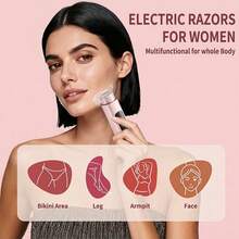 2 In 1 Women Electric Razor & Bikini Trimmer, IPX7 Waterproof Wet Dry Shaver With Ceramic Sharp Blade, USB Rechargeable 400mAh Dual Head Hair Trimmer For Face, Underarm, Leg And Pubic Hair, Portable Personal Groomer, Gift For Men Women,Multiple Color - 西瓜粉 - 查看 2