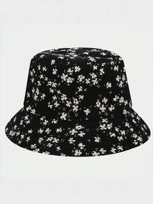 New Fresh Ditsy Floral Versatile Bucket Hat For Women, Spring/Summer Student Casual Sun Protection Reversible Bucket Hat, Sweet And Fresh - Small Floral Fisherman's Hat - View 12