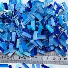 120g Blue Tone Mixed Shape Glass Mosaic Tiles, Assorted Asymmetric Square Stained Glass Pieces For Diy Mosaic Art Crafts, Home Decoration And Handmade Projects - A - View 18