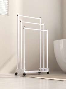1pc 3-Tier Towel Rack With Storage Function - Freestanding, With Wheels - Heavy Duty Base, Sturdy Structure, Suitable For Various Sizes Of Towels, Bath Towels, Bathrobes, Ideal For Bathroom, Guest Room Use - Multicolor - View 3