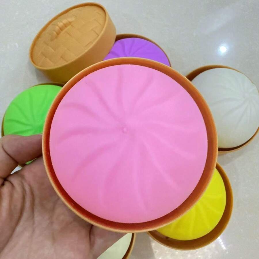 New Soft Squeeze Toy, Dumpling Shape With Steamer, Slow Rebound, Also Suitable As Desktop Decoration. Perfect For Halloween, Christmas, Party Egg Shell Fillers And Valentine's Day Gifts.