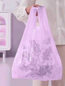 5/40/50/100pcs Lavender Scented Purple Shopping Bags, Suitable For Wholesale And Retail Use In Supermarkets And Stores, Garbage Bags - A - View 6